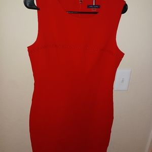 Red fitted dress